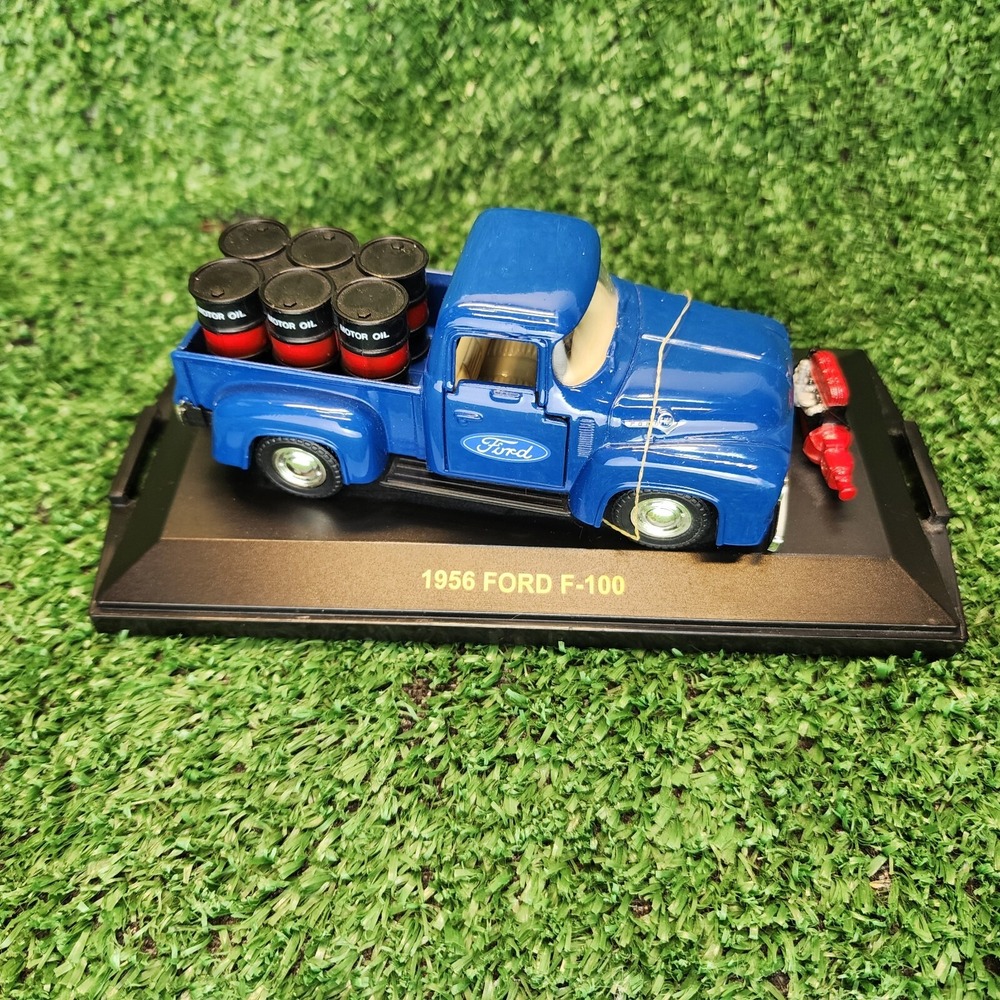 Vintage 1998 Road Champs 1956 FORD F-100 PU Blue Diecast 4.5" Collectible